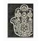 Stupell Industries Black & White Floral Hamsa with Black Frame Wall Accent